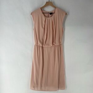 Your Sixth Sense Elegant Chiffon‎ Pink Elastic Waist Sleeveless Blouson Dress S